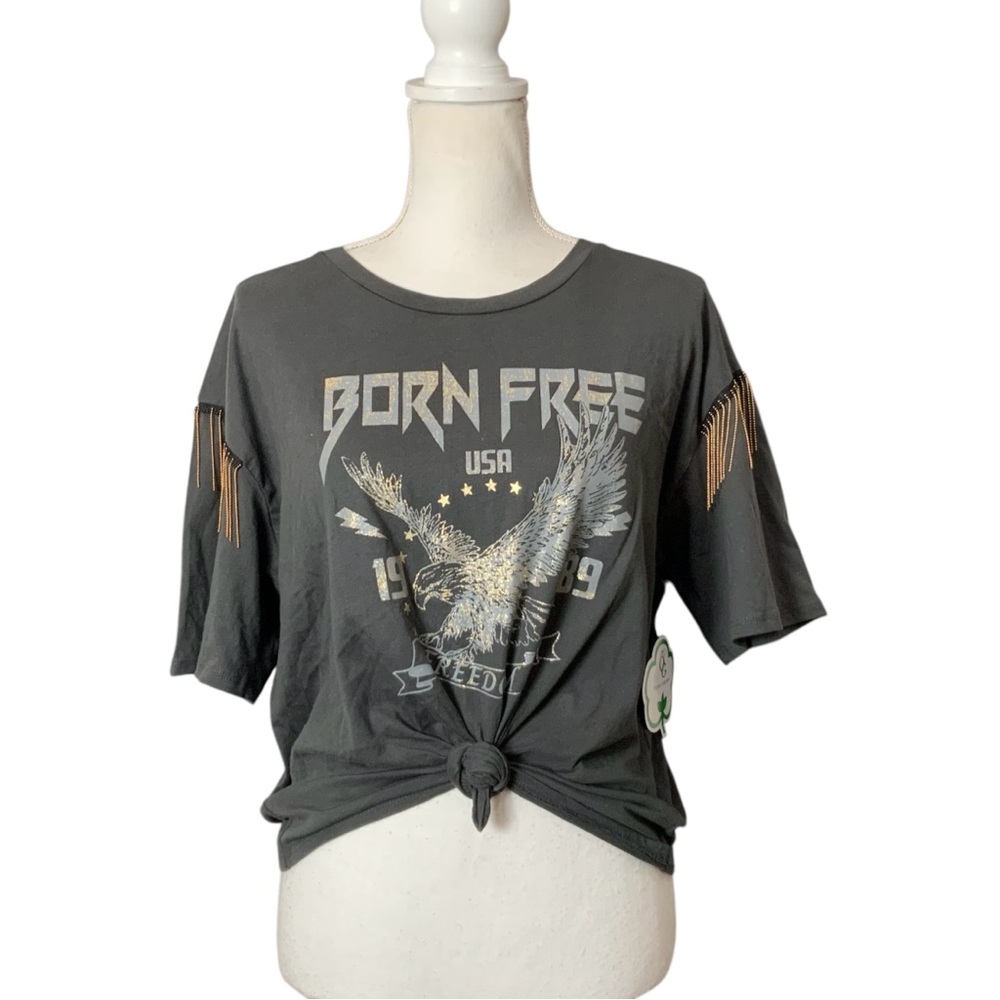 Organic generation 100% cotton bar, free, USA fringe shirt size XL